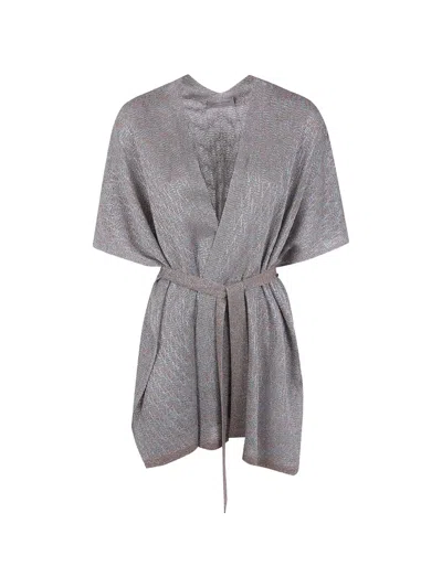 D Exterior V-neck Jacket In Gray