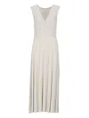 D Exterior D.exterior Beige Pleated Maxi Dress In Multi