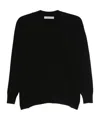 D Exterior V-neck Sweater In Black