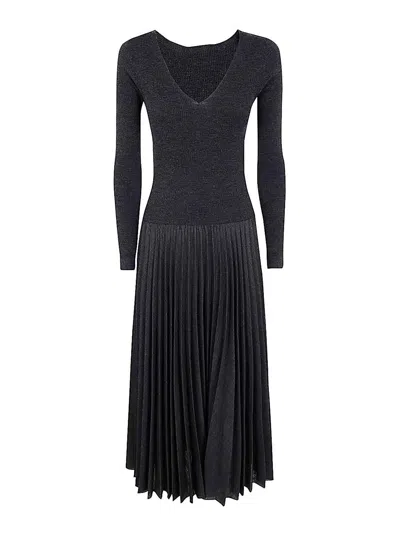 D Exterior Long Dress In Gris