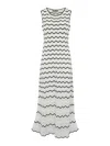 D Exterior Two-tone Striped Lace Dress In Black