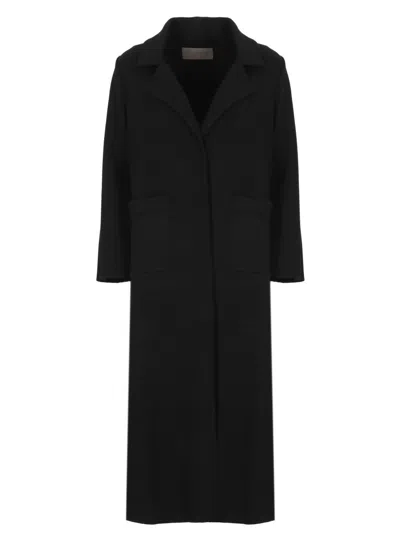 D Exterior Virgin Wool Coat In Black