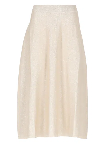 D Exterior Viscose And Cotton Skirt In Brown