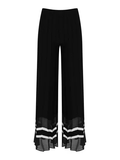 D Exterior Viscose And Lurex Trousers In Black