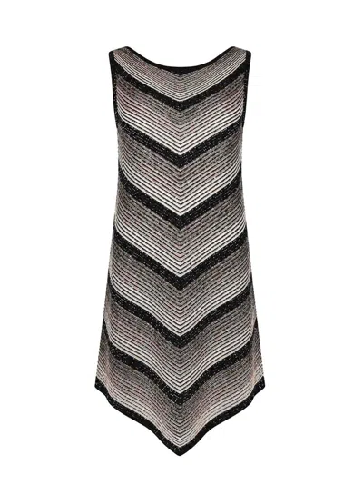D Exterior Viscose Blend Lurex Degradation Dress In Multi