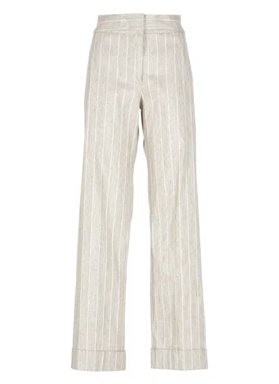 D Exterior Viscose Blend Pants In Gray