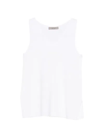 D Exterior V-neck Sleeveless Top In White