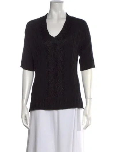 Pre-owned D Exterior V-neck Sweater W/ Tags In Black
