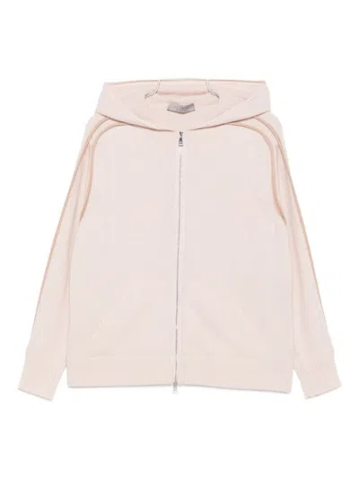 D EXTERIOR WHITE AND BEIGE CASHMERE BLEND SWEATSHIRT