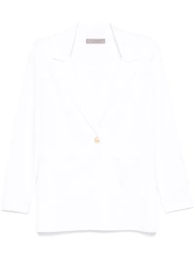 D Exterior Blazer Bianco Con Spalline Imbottite