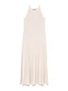 D Exterior D.exterior White Long Dress Sleeveless Lurex-effect In Neutral