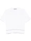 D Exterior Polo Bianca Con Piccoli Spacchi Laterali In Bianco