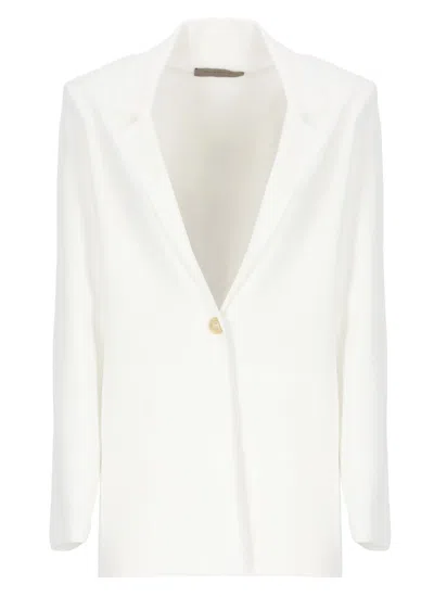 D Exterior D. Exterior White Viscose Blazer