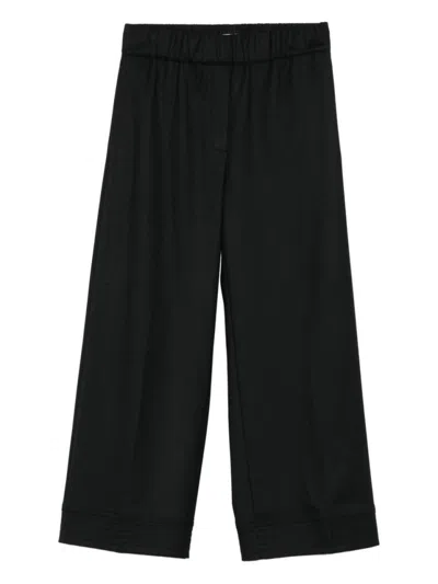 D EXTERIOR WIDE-LEG CROPPED TROUSERS WITH ELASTIC WAISTBAND