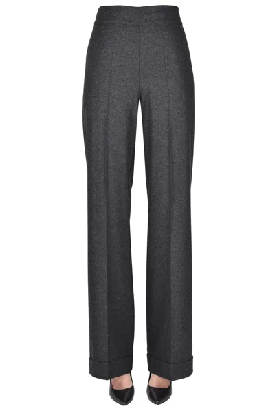 D Exterior Wide Leg Trousers In Gray