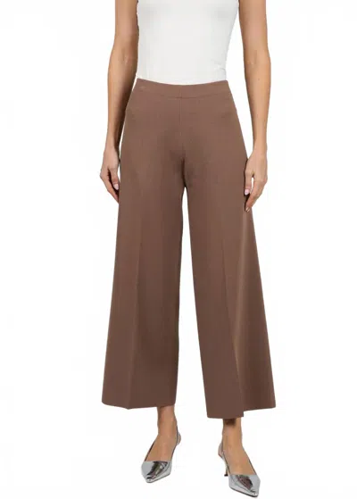 D Exterior Wide Leg Trousers In Mocha In Brown