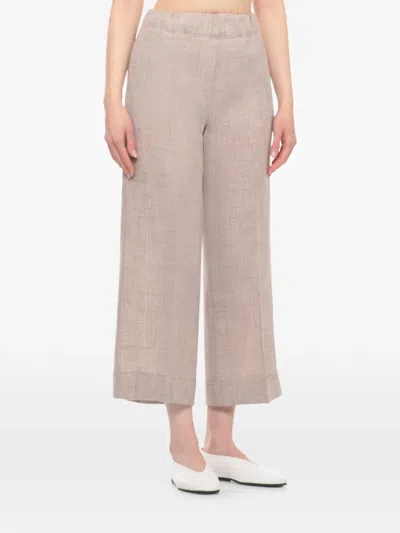 D Exterior Wide-leg Turn-up Trousers In Neutral