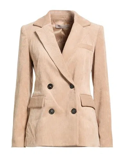 D Exterior D. Exterior Woman Blazer Beige Size 4 Polyester, Polyamide, Elastane In Neutral