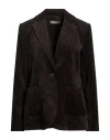 D Exterior D. Exterior Woman Blazer Dark Brown Size 8 Polyester, Polyamide, Elastane In Brown