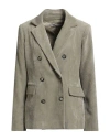 D Exterior D. Exterior Woman Blazer Sage Green Size 10 Polyester, Polyamide, Elastane In Animal Print