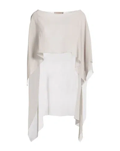 D Exterior D. Exterior Woman Cape Light Grey Size 2 Silk In Gray
