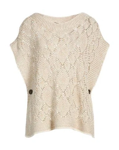 D Exterior D. Exterior Woman Cape Sand Size 2 Cotton, Polyester, Metallic Polyester In Brown