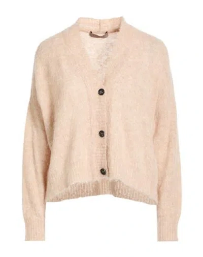 D Exterior D. Exterior Woman Cardigan Beige Size M Wool, Alpaca Wool, Polyamide In Neutral