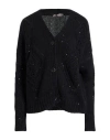 D Exterior D. Exterior Woman Cardigan Black Size L Polyester, Alpaca Wool, Polyamide, Merino Wool In Black