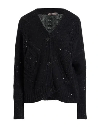 D Exterior D. Exterior Woman Cardigan Black Size L Polyester, Alpaca Wool, Polyamide, Merino Wool