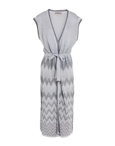 D Exterior D. Exterior Woman Cardigan Grey Size Xl Viscose, Polyester In Gray