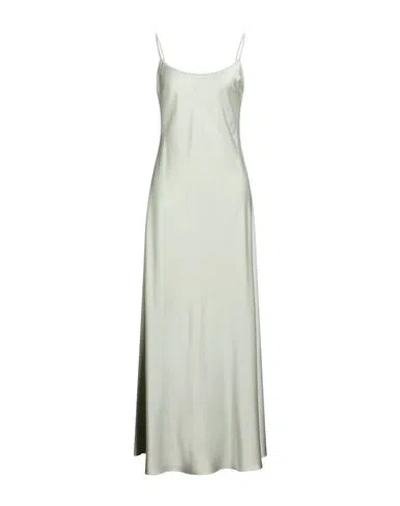 D Exterior D. Exterior Woman Maxi Dress Sage Green Size S Polyester, Elastane In Silver