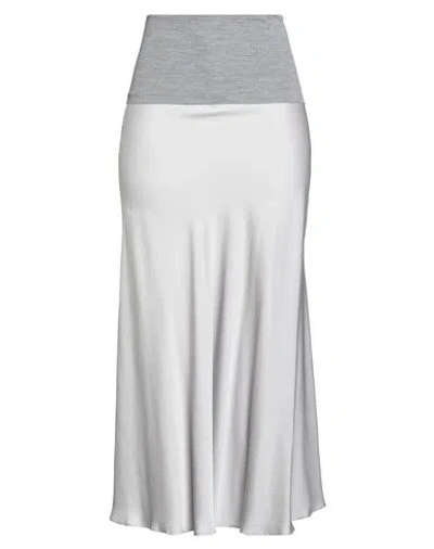 D Exterior D. Exterior Woman Maxi Skirt Grey Size 10 Wool In Gray