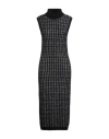 D Exterior D. Exterior Woman Midi Dress Black Size L Synthetic Fibers, Wool, Alpaca Wool, Silk, Cashmere In Black