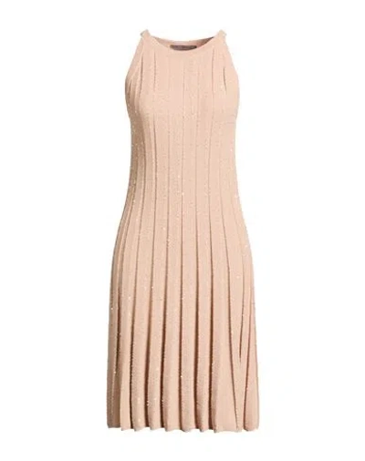 D Exterior D. Exterior Woman Midi Dress Blush Size L Viscose, Polyamide, Polyester In Neutral