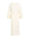 D Exterior D. Exterior Woman Midi Dress Cream Size S Virgin Wool, Polyester, Polyamide In Neutral
