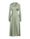 D Exterior Midi Dresses In Sage Green
