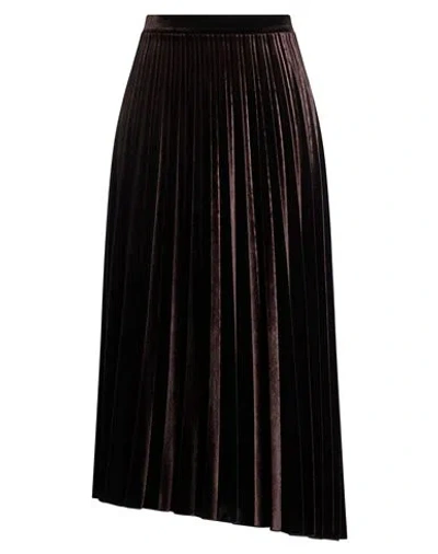 D Exterior D. Exterior Woman Midi Skirt Chocolate Brown Size 6 Polyester, Elastane