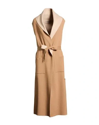 D Exterior D. Exterior Woman Overcoat & Trench Coat Camel Size S Wool, Cashmere, Viscose, Polyamide, Silk In Nude