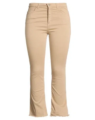 D Exterior D. Exterior Woman Pants Beige Size 10 Cotton, Elastane In Neutral