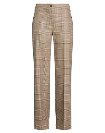 D Exterior D. Exterior Woman Pants Beige Size 4 Wool, Viscose, Polyamide, Silk, Elastane In Brown