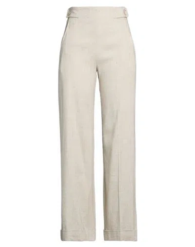D Exterior D. Exterior Woman Pants Beige Size 6 Viscose, Linen, Polyester, Elastane In Neutral