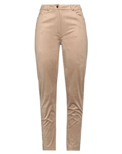 D-exterior D. Exterior Woman Pants Beige Size 8 Polyester, Elastane