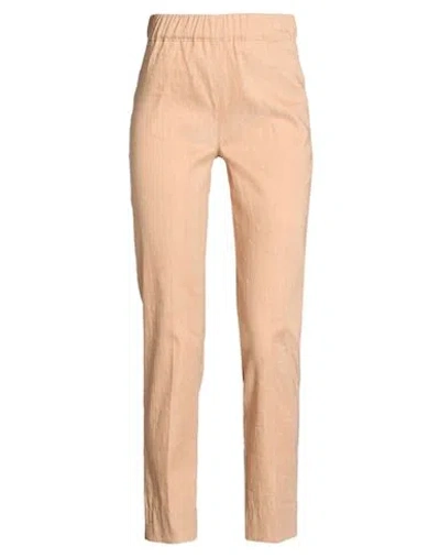 D Exterior D. Exterior Woman Pants Blush Size 6 Linen, Elastane In Pink