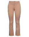 D-exterior D. Exterior Woman Pants Camel Size 12 Cotton, Elastane In Beige