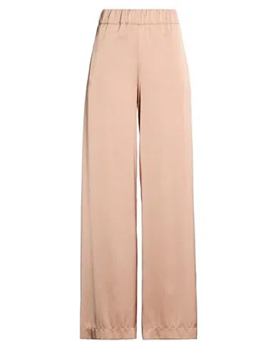 D Exterior D. Exterior Woman Pants Camel Size 8 Polyester, Elastane In Pink