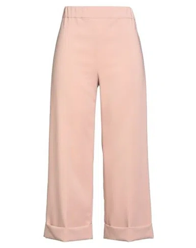 D Exterior D. Exterior Woman Pants Chocolate Brown Size 10 Polyester, Elastane In Pink