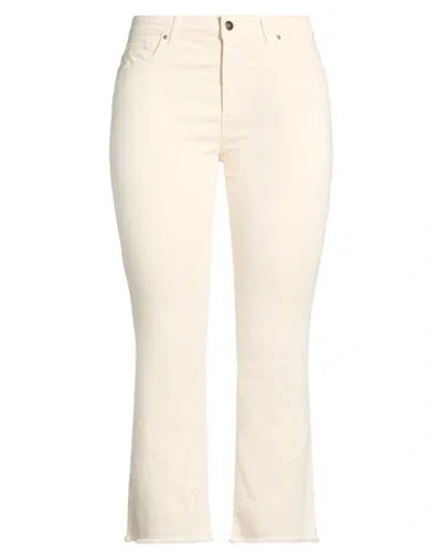 D Exterior D. Exterior Woman Pants Cream Size 10 Cotton, Elastane In White