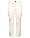 D-exterior D. Exterior Woman Pants Cream Size 10 Cotton, Elastane In White