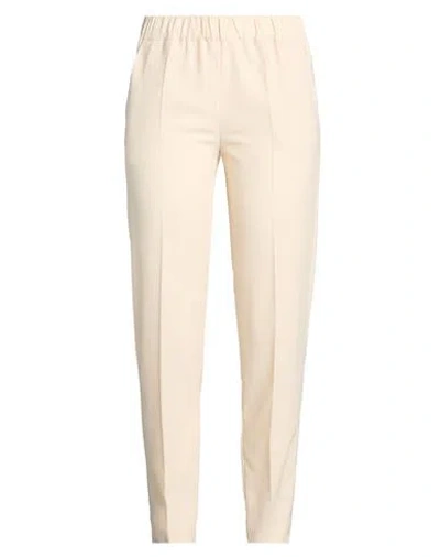 D Exterior D. Exterior Woman Pants Cream Size 14 Polyester, Elastane In Brown