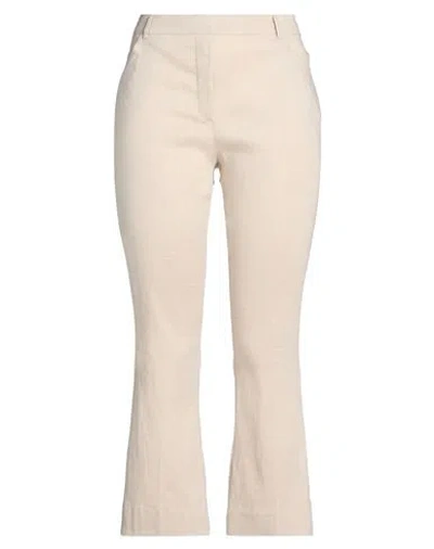 D Exterior D. Exterior Woman Pants Cream Size 8 Linen, Elastane In Pink